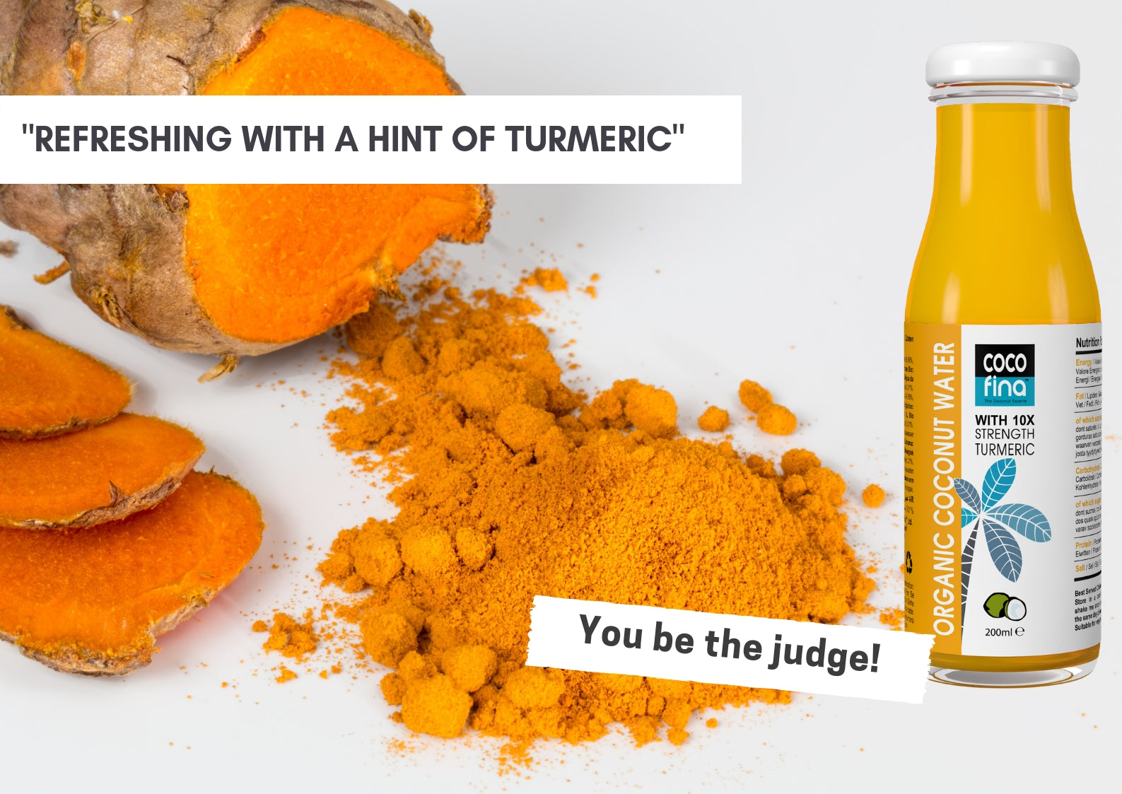 ORGANIC COCONUT WATER & HIGH STRENGTH TURMERIC FROM COCOFINA