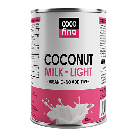 Organic Coconut Milk Light — No Guar Gum. No Additives. 400ml x 6
