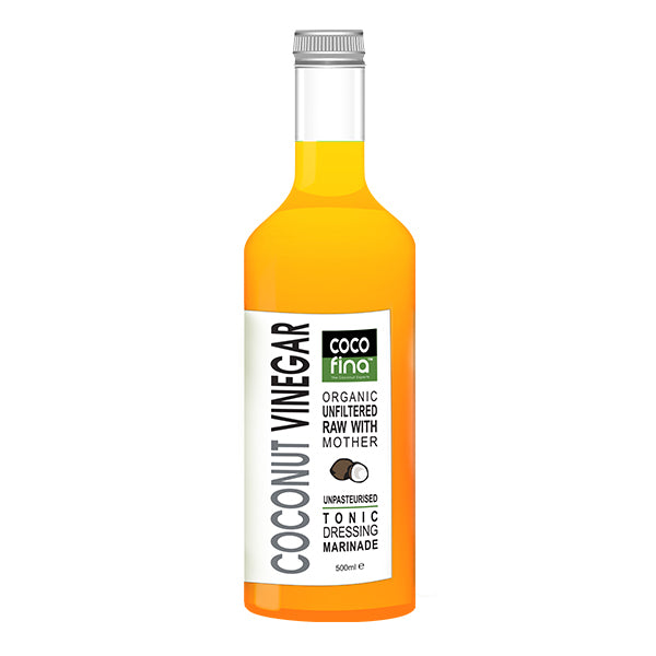 Organic Coconut Vinegar — Raw, Unfiltered, With Mother. 500ml